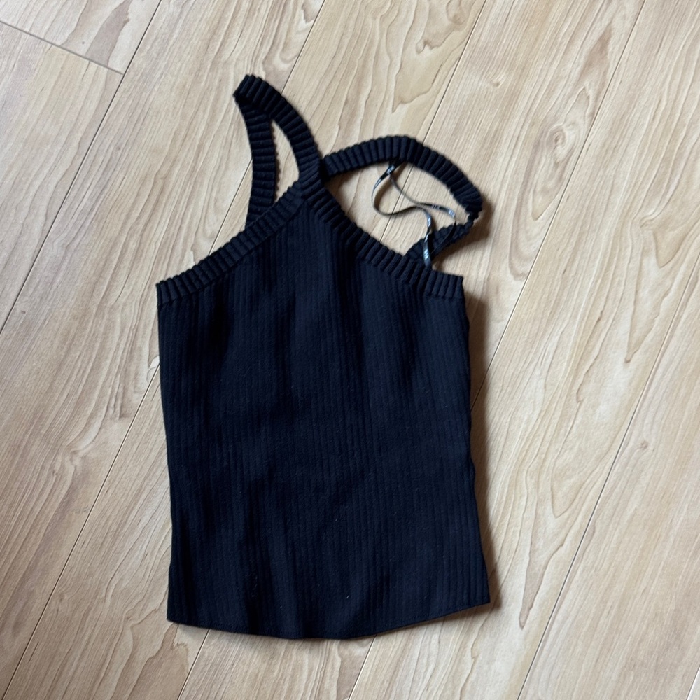 RtA Black Ribbed Camisole Top